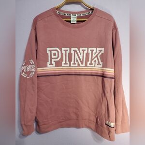 Victoria's Secret Pink Campus Crew Pullover Sweatshirt oversized LG to XL